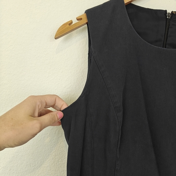 Theory Sleeveless Crewneck Black Mini Pencil Office Dress Size 2 Women's - Picture 6 of 12